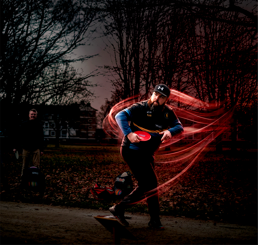 Speler gooit een disc